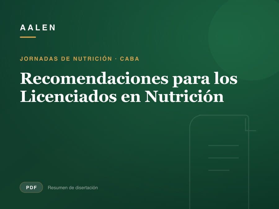Recomendaciones para los Licenciados en Nutrición