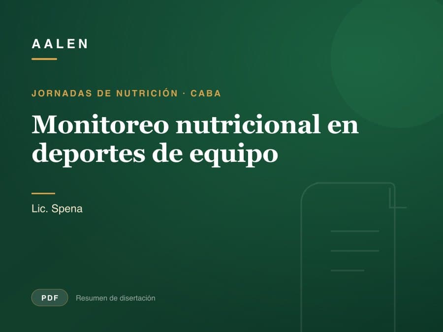 Monitoreo nutricional en deportes de equipo
